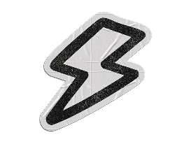Sticker cinza de fita em formato de raio