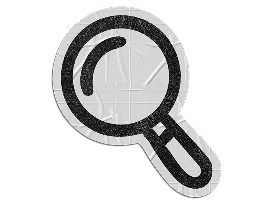 Sticker cinza de fita em formato de lupa